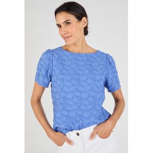 Damart - T-shirt van breisel met reliëf - Dames - Blauw - M