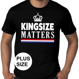 Zwart Kingsday / Koningsdag Kingsize Matters grote maten shirt heren - Oranje kleding XXXL
