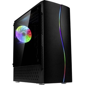 Midi Tower PC Behuizing voor Gaming met Waterkoeling en RGB Verlichting - ATX Zwart