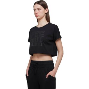 WB Comfy Dames Crop T Shirt Zwart - M