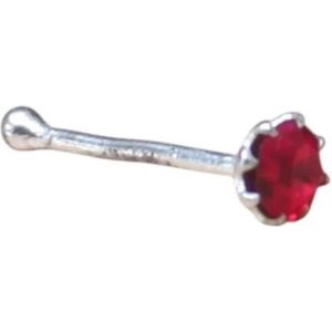 Zilveren Neuspiercing met Kristal Steentje 1.5mm