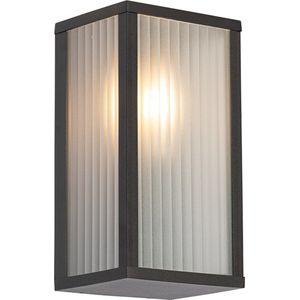 QAZQA charlois - Moderne Wandlamp voor buiten - 1 lichts - D 14 cm - Zwart - Buitenverlichting