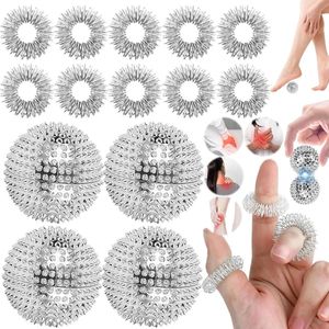 14 Piece Magnetic Massage Balls Set - Acupressure Balls - Stress Relief - Massage Rings - Hedgehog Balls