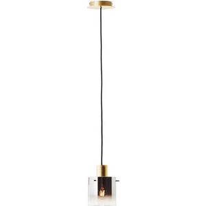 Brillant | Osaki hanglamp 1-vlammig goud/rookglas | 1x A60, E27, 52W, geschikt voor normale lampen (niet meegeleverd)