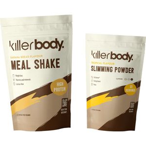 Killerbody Afval Starterspakket - Maaltijdshake & Fatburner - Banana Bread & Tropical - 1200 gr