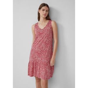 Jerseyjurken - Korte Jurk - Zwart - Katoenmix - V-hals en Strikdetail