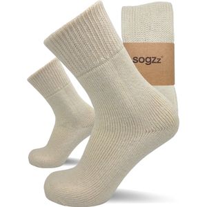 Wollen Thermo Sokken - Scheerwol - Warme Diabetes Sokken - Beige - Set Van 2 Paar - Maat 39/42
