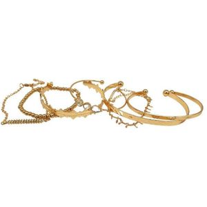 CHARO - 7 Delig Set Armbanden - Diamanten - Kristallen - Kralen - Goud - Wit - Modern - Hip - Armbanden Set
