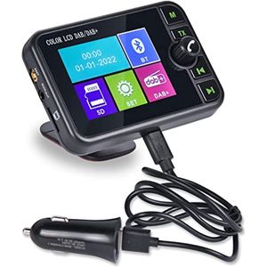 DAB/DAB+ Radio Adapter met Bluetooth en 2,4 Inch Scherm - Draagbare Digitale Ontvanger voor Autoradio's en FM-Radio's