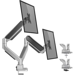 SHOP YOLO-monitor arm 2 schermen-17 tot 35 inch ultrabrede pc-arm voor pc-monitor met gasveer-volledig bewegende pc-monitor arm met een gewicht tot 15 kg