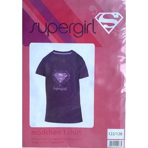 Superman - Supergirl - T-Shirt - Paars - Maat 110-116Logo Superman - 5-6 jaar