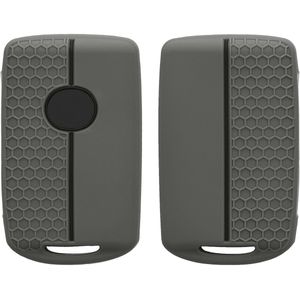 kwmobile autosleutel hoesje geschikt voor Mazda 3-Knoppen CX30 CX50 CX60 CX90 MX-30 hoes - Siliconen autosleutel behuizing - Auto sleutel case met honingraat - Sleuteletui in grijs / zwart