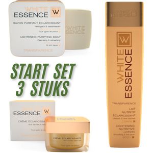 HT26 White Essence Transparence Set – Bodymilk 450ml + Gezichtscrème 50ml + Verhelderende Reinigingszeep 200g – Hydraterend & Tegen Pigmentvlekken – Vitamine C & Shea Butter