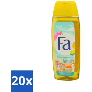 Fa - Douchegel - Mediterranean Jewels Amalfi - Orchidee & Citrus - Frisse & Tropische Geur - Verfrissend - 250 ml - Bulkverpakking - 20 stuks