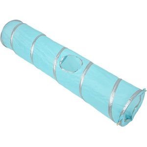 Opvouwbare Kattentunnel 120 cm met Bal en Kijkgat voor Interactieve Spelen en Training