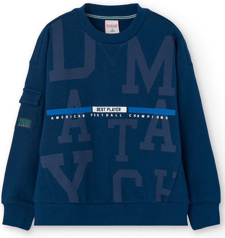 Boboli - Fleece Hoodie - Blauw - 4 Jaar - Jongens