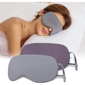 Dubbelzijdig Slaapmasker - Comfortabel voor Thuis en Reis - 1 stuk - Grijs/Paarse Zijde