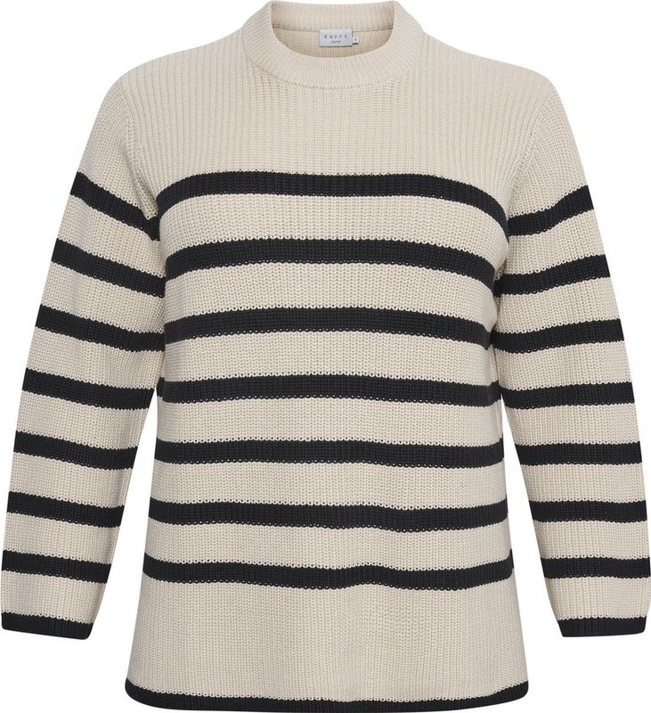 KAFFE - Curve Milla - Gebreide Damestrui - Oversized - 50% Katoen 50% Acryl