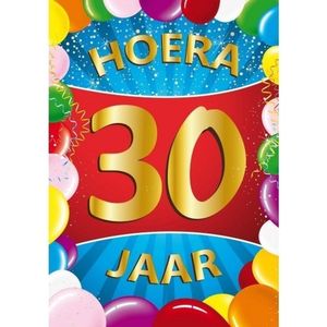 30 jaar verjaardag versiering poster - 59 x 84 cm - leeftijd feestartikelen - deurposter - raamposter