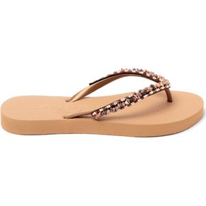 Lazamani - Palma Beach Dames Slippers Brown - Maat 35/36
