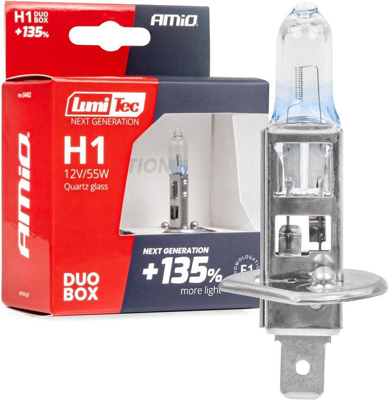 LumiTec - NEXT GENERATION H1 - Halogeenlampen - Wit - 12V 55W - DUO Set - ECE Goedgekeurd