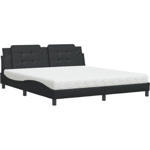 vidaXL-Bed-met-matras-kunstleer-zwart-180x200-cm