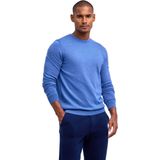FALKE Basic New Merino Crew Neck elegante klassieker wol trui heren blauw - maat S