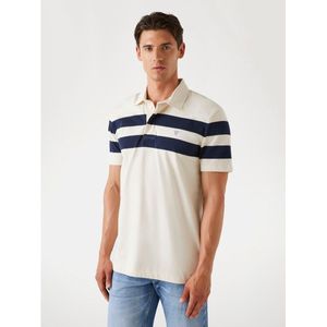 Guess Off-white gestreept poloshirt