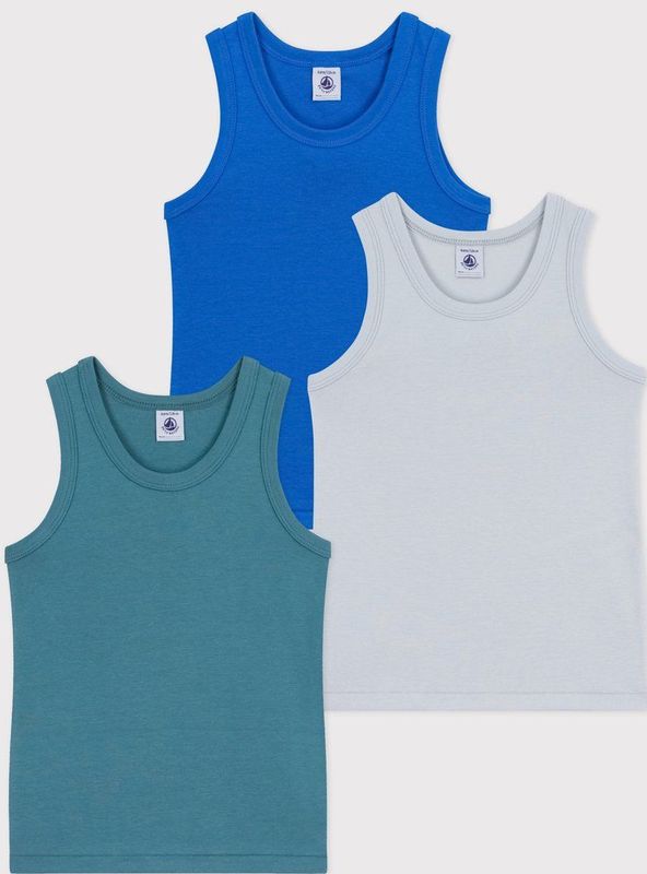 Petit Bateau - Setje Kinderhemdjes - Effen Katoen - 3 Stuks