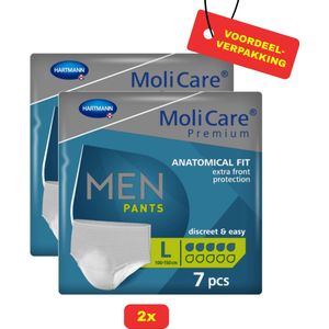 2x-MoliCare® Premium Men Pants L 5 druppels - 2 x 7 Voordeelverpakking!