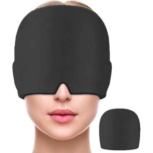 Migraine Muts - Migraine Masker - 360�° Gel Koeling Verlicht Donkere Kringen - 1 Stuk - Zwart