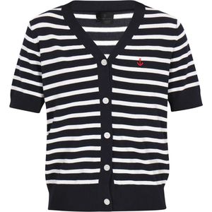 DreiMaster Klassik Gebreid vest  nachtblauw / wit