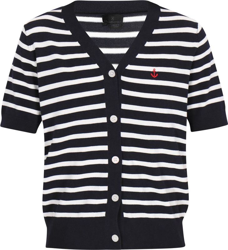 DreiMaster Klassik Gebreid vest  nachtblauw / wit