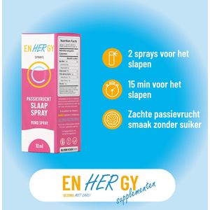 enHERgy Melatonine Spray | Slaap Spray | 80 sprays | Draagt bij aan sneller Herstel en meer Energie | goed uitgerust herpak jij je Energie! | slaapspray voor de vrouw | Melatonine voor de vrouw | Gezond Met Carli