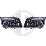 Volkswagen - Diederichs 2231680 - Koplampen Set - Zwart - Rond - Met Navigatielicht en Mistlampen