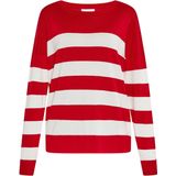Usha - Fijngebreide Trui - Casual - Ronde Hals - Lange Mouwen - Horizontaal Gestreept