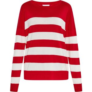 Usha - Fijngebreide Trui - Casual - Ronde Hals - Lange Mouwen - Horizontaal Gestreept