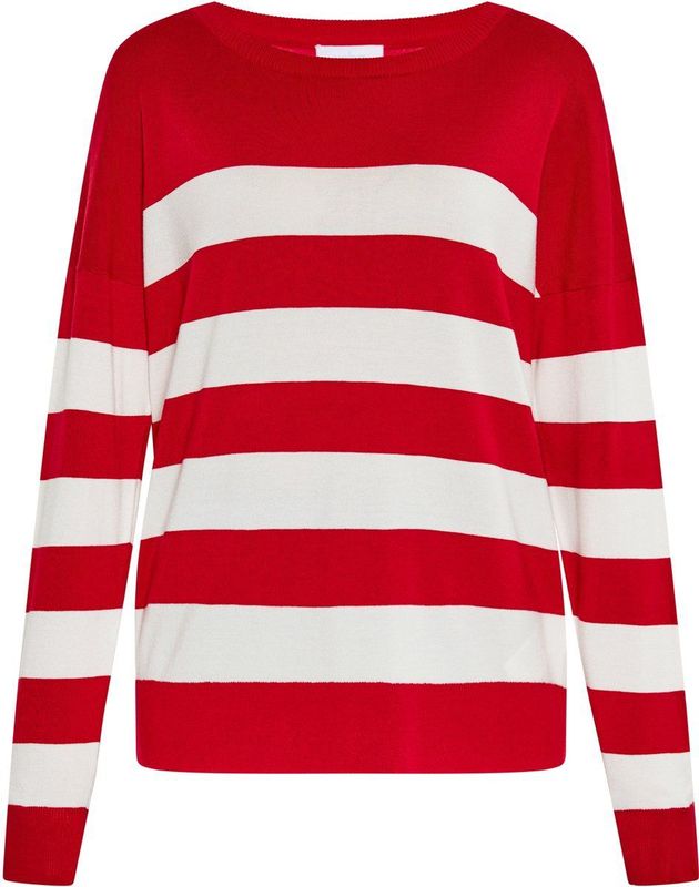 Usha - Fijngebreide Trui - Casual - Ronde Hals - Lange Mouwen - Horizontaal Gestreept