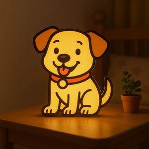 Cartoon Honden Nachtlampje – Cute Dog Lightbox voor Kinderen – Sfeervolle 3D LED Lamp als Nachtlamp – USB – Voor Kinderkamer of Cadeau | Leeslampje Kinderen | Cadeau Jongen, Meisje of Baby | Muur Decoratie Kunst Kinderkamer Babykamer | Origineel