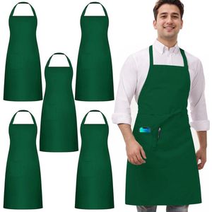 Unyqoos® Set van vijf multifunctionele groene schorten voor horeca en thuisgebruik