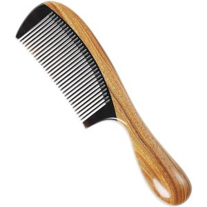 100% handgemaakte sandelhouten haarkam - antistatisch, natuurlijk - 1 stuk - groen