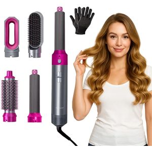 XANAA® - 5 in 1 multi styler Pro - Grijs/Lila - Fohnborstel - 2025 editie - Multistyler - Föhn - Airstyler - Heteluchtborstel - Krulborstel - Hairstyler - krultang 5 in 1 - Hairwrap met 65.000 RPM met warmte tot 110 graden. Geschikt voor kapsalon