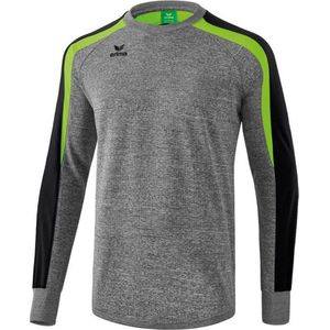 Erima Liga 2.0 Sweatshirt Kinderen - Grey Melange / Zwart / Green Gecko | Maat: 116