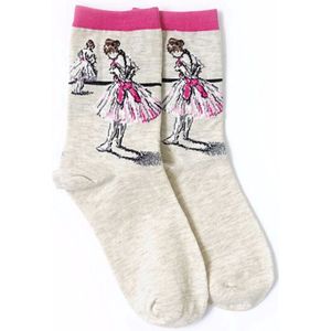 Dames / meisjes danseres sokken - Kunst Art Sokjes naar de Ballerina van Edgar Degas - maat 35 - 38