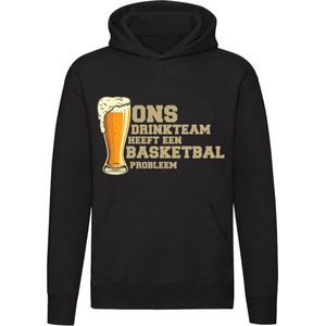Basketbal drinkteam | sport | bier | zuipen | drank | teamsport | kroeg | grappig | Unisex | Trui | Hoodie | Sweater | Capuchon | Zwart