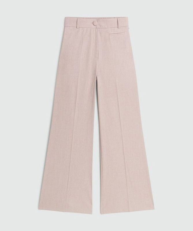 JOSH V - KATE - Pantalon - Lichtroze - Wijde Pijpen - Hoge Taille