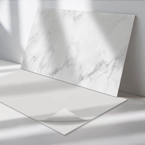 Wallfluent Vinyl Wandpaneel - Marmeren oppervlaktepatroon Wandpaneel PVC - 100 cm x 50 cm - Wit Vinyl Wandpaneel - Set van 1 - Rechthoekig Wandbekleding Vinyl - Texturen Wandpaneel - Zelfklevend Wandpaneel - Wandpaneel Keuken en Badkamer