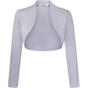 Dames Bolero Kort Vest Feestelijk Kort Vest Elegant Schouderjack Grijs L