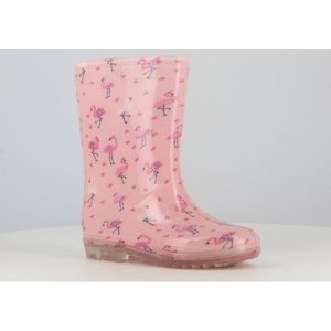 Meisjes regenlaarzen met flamingo patroon - roze met doorzichtige zool - maat 30 : BACK TO SCHOOL