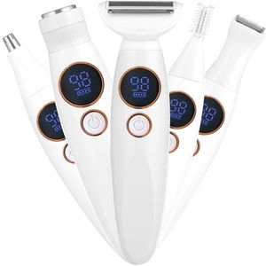 Crrynuo - 5-in-1, Dames Scheerapparaat, Keramische Bladen -Delicaat Scheeren- Stille Ontwerp-Volledig Waterdicht- Type-C Opladen